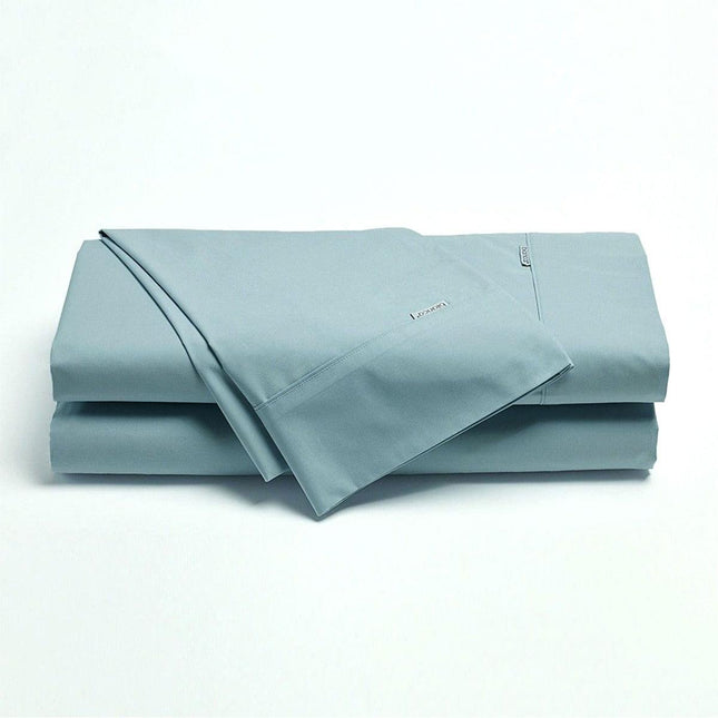 Bianca Heston Cotton Percale Sheet Set Steel Blue King Single.