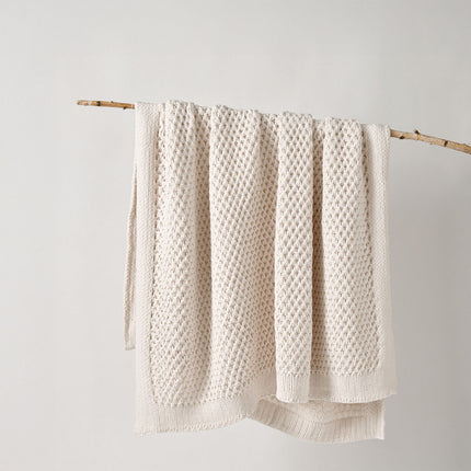 Bianca Sofala Cream Polyester Chenille Throw Rug 130 x 170 cm.