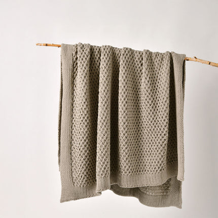 Bianca Sofala Taupe Polyester Chenille Throw Rug 130 x 170 cm.