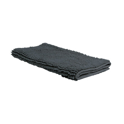 Chenille Toggle Bath Mat 50 x 80cm Charcoal.