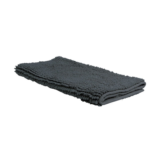 Chenille Toggle Bath Mat 50 x 80cm Charcoal.