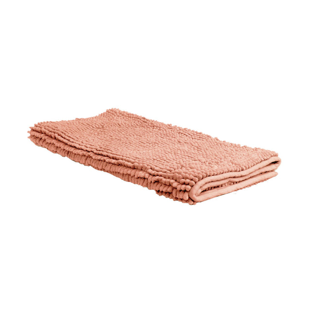 Chenille Toggle Bath Mat 50 x 80cm Coral.