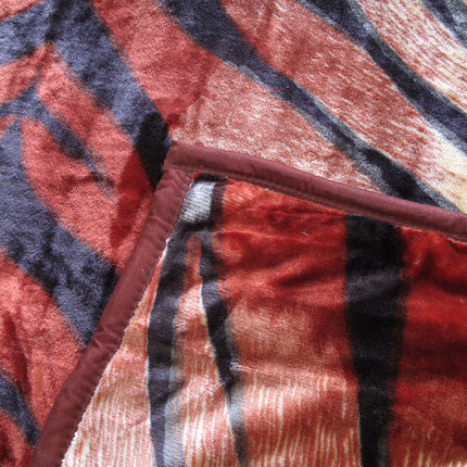 675gsm 2 Ply Animal Print Faux Mink Blanket Queen 200x240 cm Tiger.