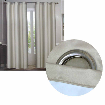 Emporio Hudson Pair of Coated Back Blockout Eyelet Curtains 137 x 213cm each Taupe (Labelled as Ivory).