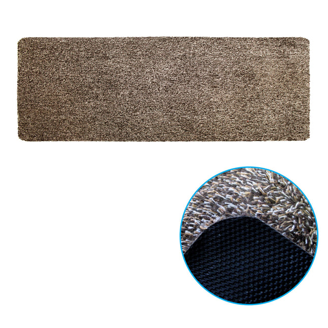 Amazing Absorbent Runner Mat 150 x 57 cm Brown/Taupe/White.