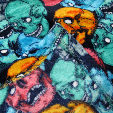 190GSM Boys Cool Ultra Soft Coral Fleece Throw 127 x 152cm Screaming Skulls.