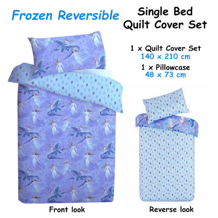 Caprice Disney Frozen Elsa Reversible Licensed Quilt Cover Set Single.