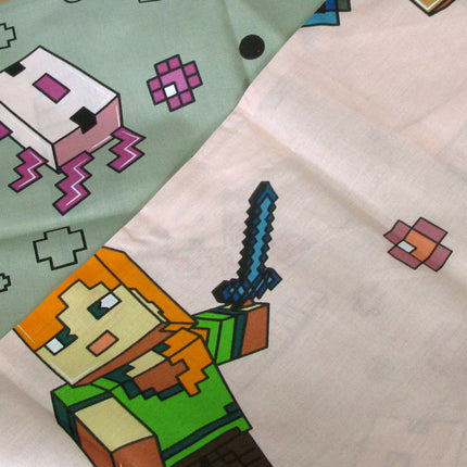 MOJANG Minecraft Reversible Cotton Boys Girls Quilt Cover Set Double.