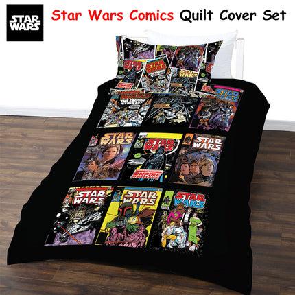 Star Wars Comics Quilt Cover Set Double.