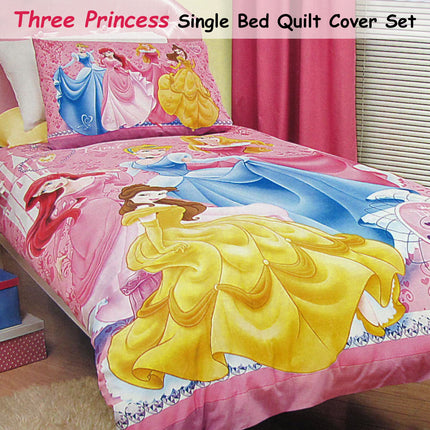 Caprice Disney Three Princesses Licensed Quilt Cover Set Single.