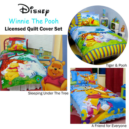 Disney Winnie The Pooh Quilt Cover Set Tiger & Pooh Single.