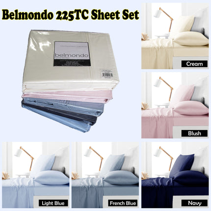 Belmondo 225TC Sheet Set Light Blue - King.