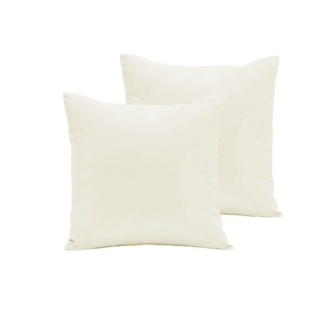 Pair of Polyester Cotton European Pillowcases Off White.