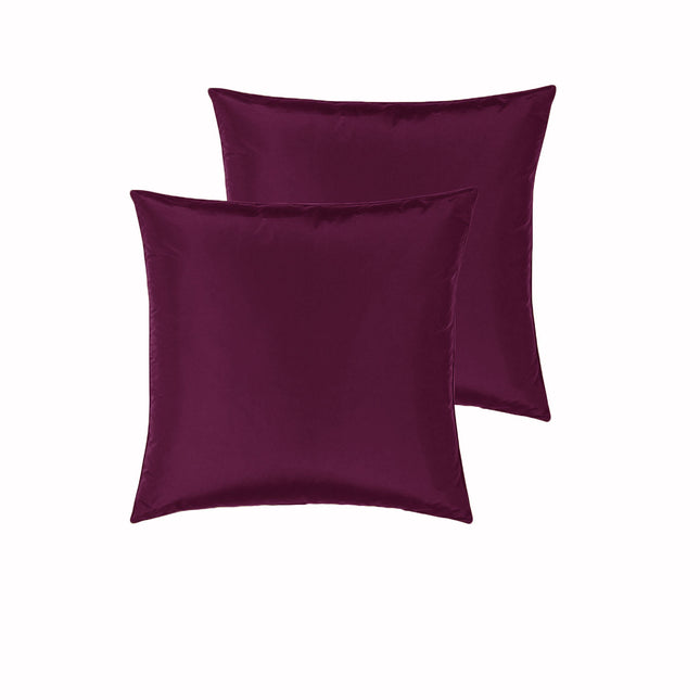 PepperMIll Satin European Pillowcases ( Pair ) BURGUNDY.