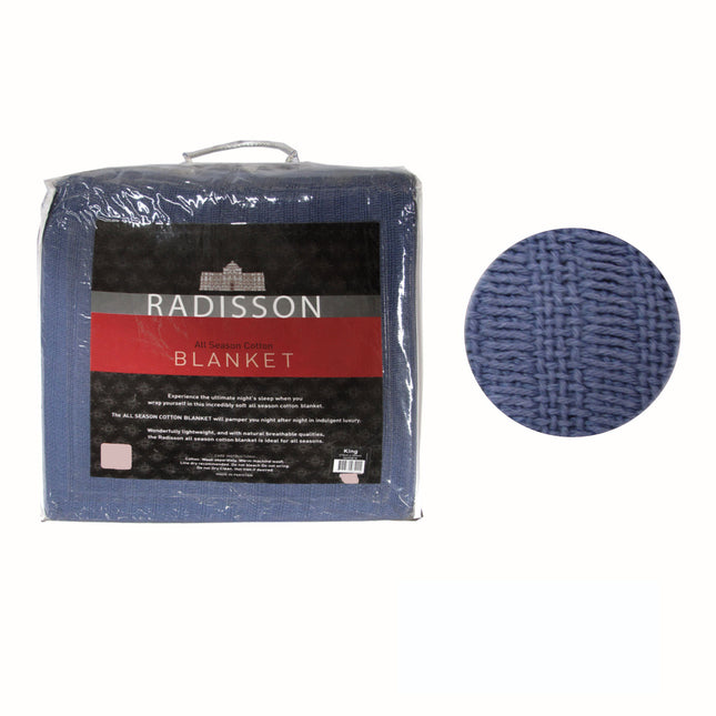 Radisson All Season Cotton Blanket Blue KING.