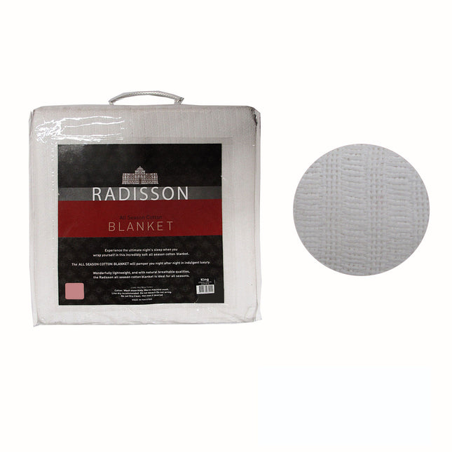 Radisson All Season Cotton Blanket White SINGLE.