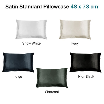 Invitation Satin Standard Pillowcase Indigo.