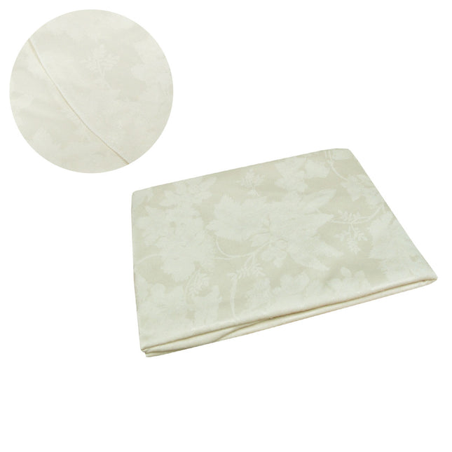 Damask Jacquard Polyester Tablecloth 180cm Round Grapes Cream.