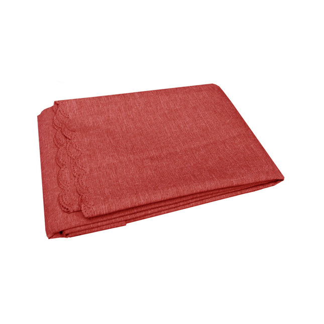 Waylon Damask Permanent Press Polyester Tablecloth 135 x 180cm Red.