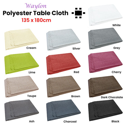 Waylon Damask Permanent Press Polyester Tablecloth 135 x 180cm Red.