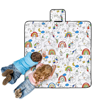 Happy Kids Dream Big Colour Me In Picnic Blanket 125 x 125 cm.
