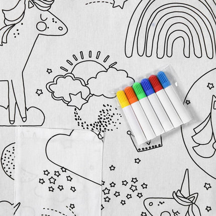 Happy Kids Dream Big Colour Me In Picnic Blanket 125 x 125 cm.