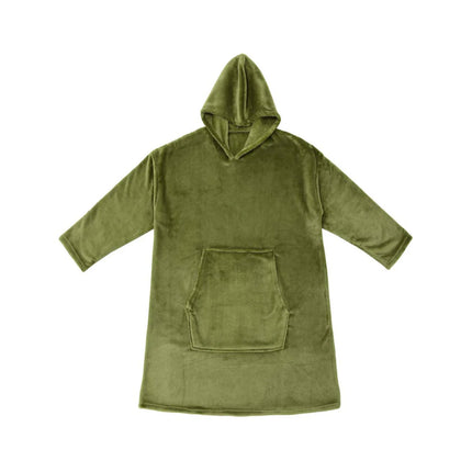 Accessorize Moss Green Super Soft Hooded Blanket Extra Large.