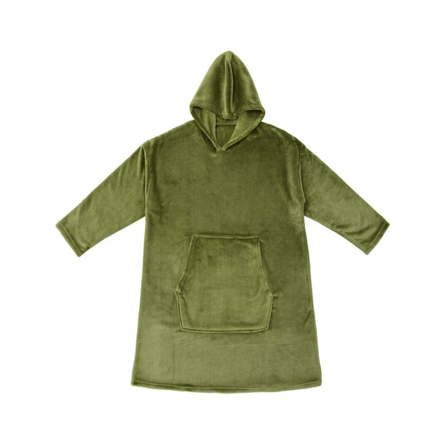 Accessorize Moss Green Super Soft Hooded Blanket Extra Large.