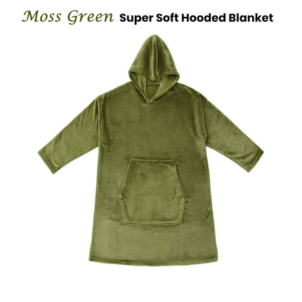 Accessorize Moss Green Super Soft Hooded Blanket Extra Large.