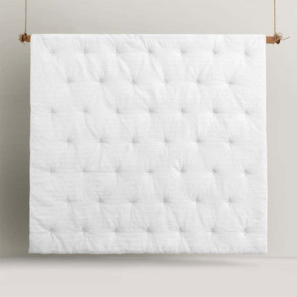 Accessorize Soho Waffle White 3 Piece Comforter Set Queen.