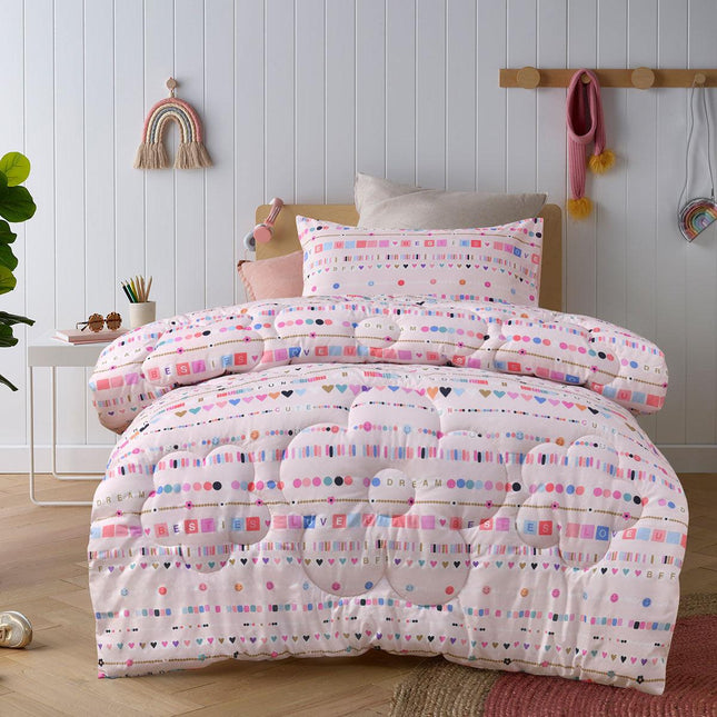 Happy Kids Swifty 2 Piece Washed Cotton Cover Comforter Set Single 160cm x 220cm.