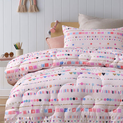 Happy Kids Swifty 2 Piece Washed Cotton Cover Comforter Set Single 160cm x 220cm.