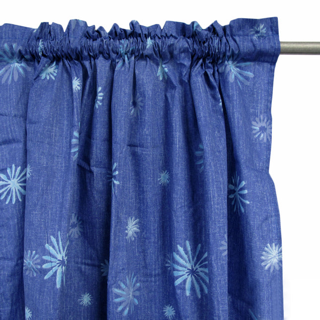 Pair of Polyester Cotton Rod Pocket Pacific Daisy Curtains.
