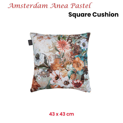 KAAT Amsterdam Anea Pastel Floral Square Filled Cushion 43cm x 43cm.