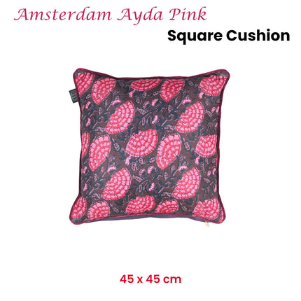 KAAT Amsterdam Ayda Pink Floral Square Filled Cushion 45cm x 45cm.