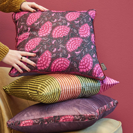 KAAT Amsterdam Ayda Pink Floral Square Filled Cushion 45cm x 45cm.
