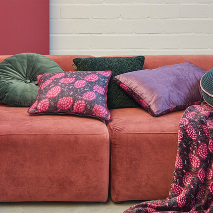 KAAT Amsterdam Ayda Pink Floral Square Filled Cushion 45cm x 45cm.