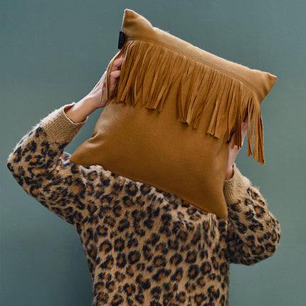 KAAT Amsterdam Frey Brown Square Filled Cushion 40cm x 40cm.