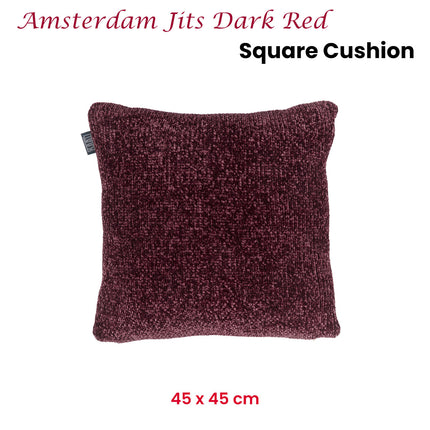 KAAT Amsterdam Jits Dark Red Square Filled Cushion 45cm x 45cm.