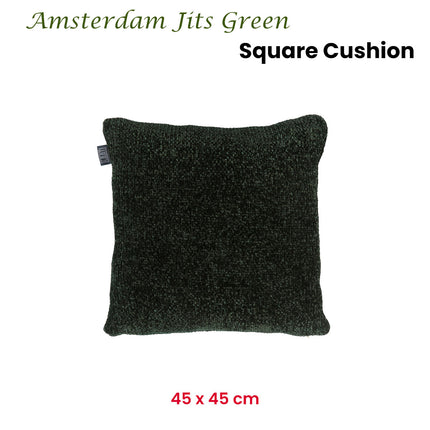 KAAT Amsterdam Jits Green Square Filled Cushion 45cm x 45cm.