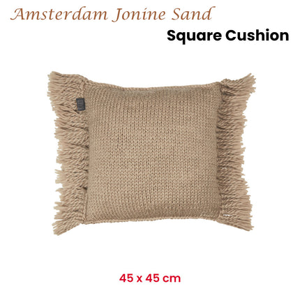 KAAT Amsterdam Jonine Sand Square Filled Cushion 45cm x 45cm.