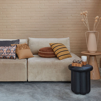 KAAT Amsterdam Myron Brown Stripe Square Filled Cushion 40cm x 40cm.