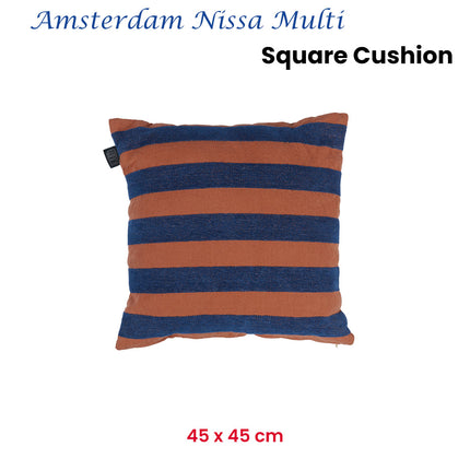 KAAT Amsterdam Nissa Multi Stripe Square Filled Cushion 45cm x 45cm.