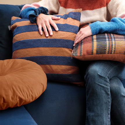 KAAT Amsterdam Nissa Multi Stripe Square Filled Cushion 45cm x 45cm.