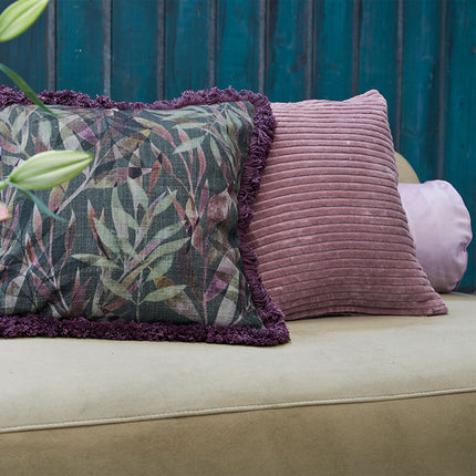 KAAT Amsterdam Ribbed Pink Square Filled Cushion 43cm x 43cm.