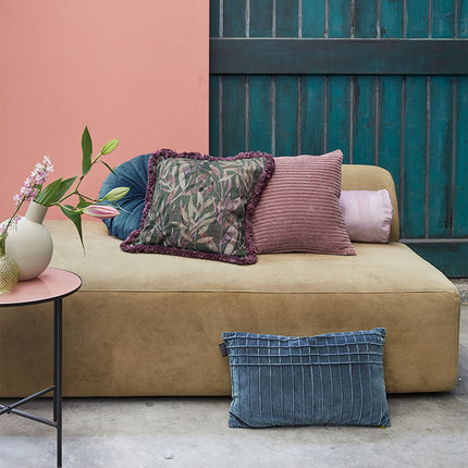 KAAT Amsterdam Ribbed Pink Square Filled Cushion 43cm x 43cm.