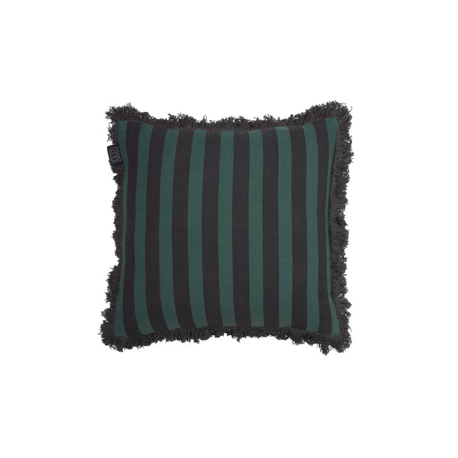 KAAT Amsterdam Viggo Green Stripe Square Filled Cushion 45cm x 45cm.