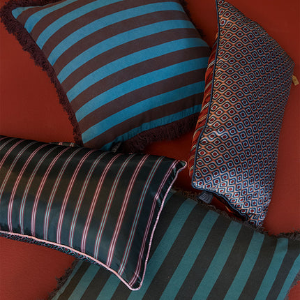 KAAT Amsterdam Viggo Red Stripe Square Filled Cushion 45cm x 45cm.
