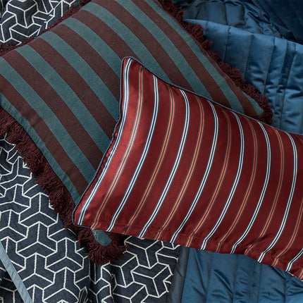 KAAT Amsterdam Viggo Red Stripe Square Filled Cushion 45cm x 45cm.