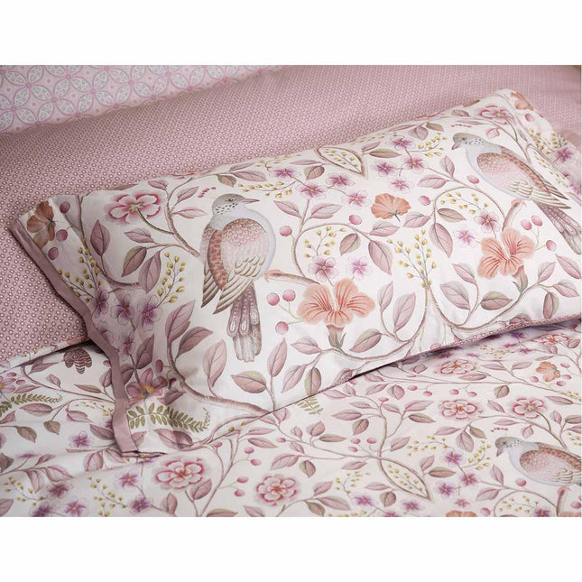 PIP Studio Garden of Dove Off White Cotton Cover Oblong Cushion 35cm x 60cm.